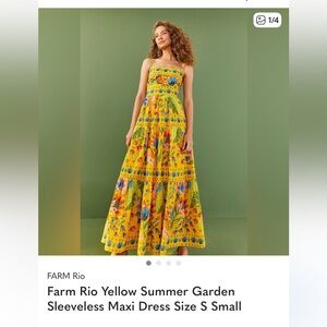 FARM Rio Vibrant Yellow Floral Maxi Skirt